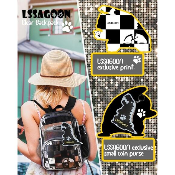 16 Inch Clear Back to School  Backpack Heavy Duty Transparent Bookbag - Picture 4 of 5